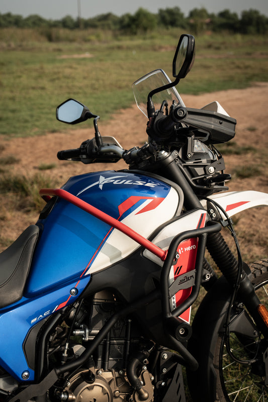 Jorjem Xpulse 210 trail edition crash guards in black, designed for enhanced bike protection and durability.