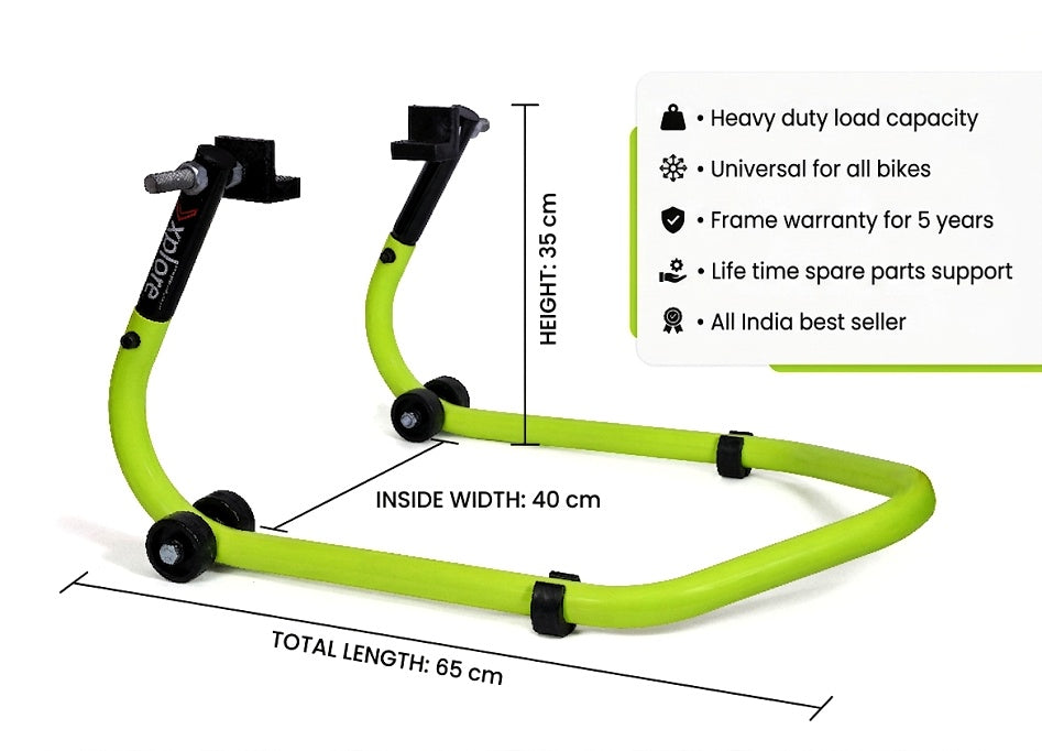 Explore High Quality Universal Paddock Stand With Swingarm L Supports For All Bikes Upto 350kg Weight