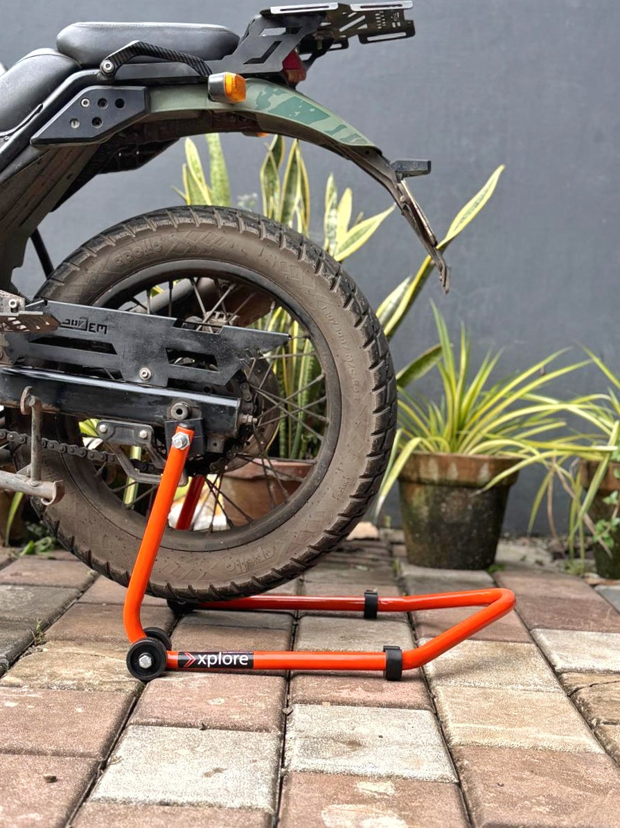 Explore High Quality Universal Paddock Stand With Swingarm L Supports For All Bikes Upto 250kg Weight